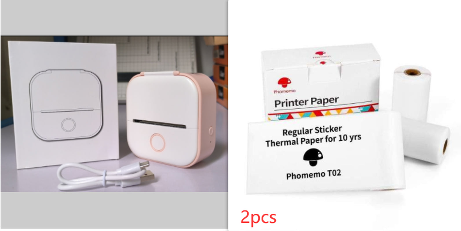 Portable Mini Thermal Label Printer Home Photo Printer Student Wrong Question Printer Bluetooth-Compatible Mini Label Printer Price Tag